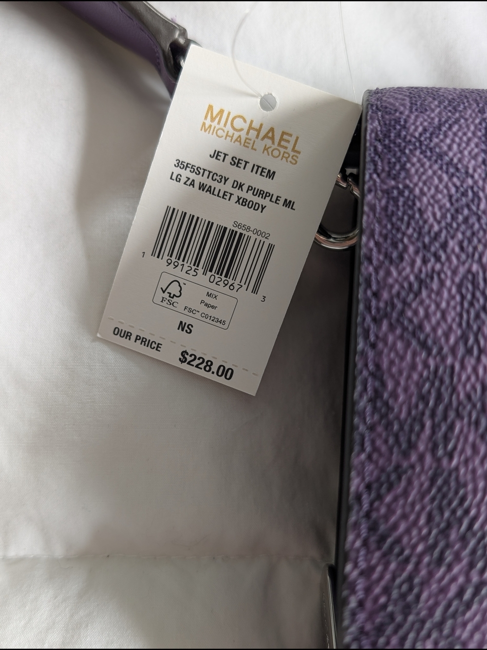 Michael Kors Jet Set Purple Signature Logo Crossbody Bag - Picture 10 of 10